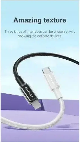 Awei USB-C to Lightning Cable 30W Μαύρο 1m (CL-148L)