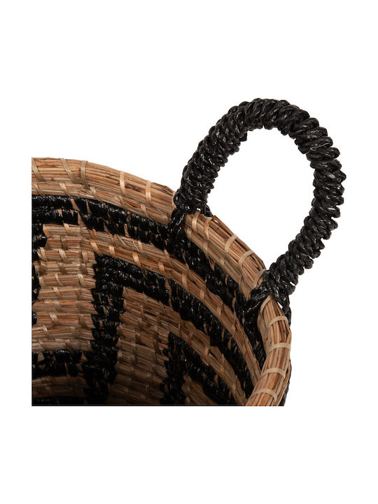 HomeMarkt Διακοσμητικό Καλάθι Ψάθινο Μαύρο 36x36x32εκ.