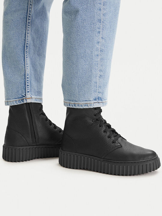 Torhill Style Leather Women's Ankle Boots Black