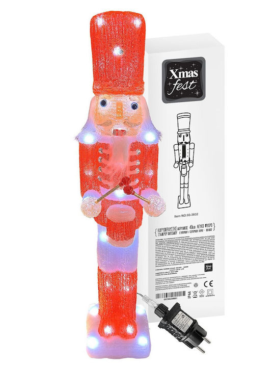 XMASfest Weihnachts-Nussknacker Rot aus Kunststoff Höhe 57cm.