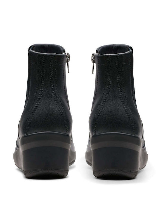 Suttyn Rae Leather Women's Ankle Boots Platform Black