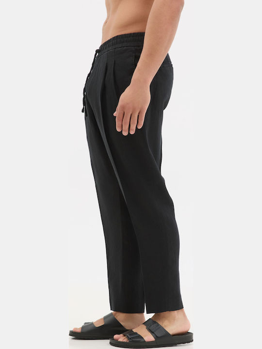 Herrenhose Entspannte Passform Schwarz