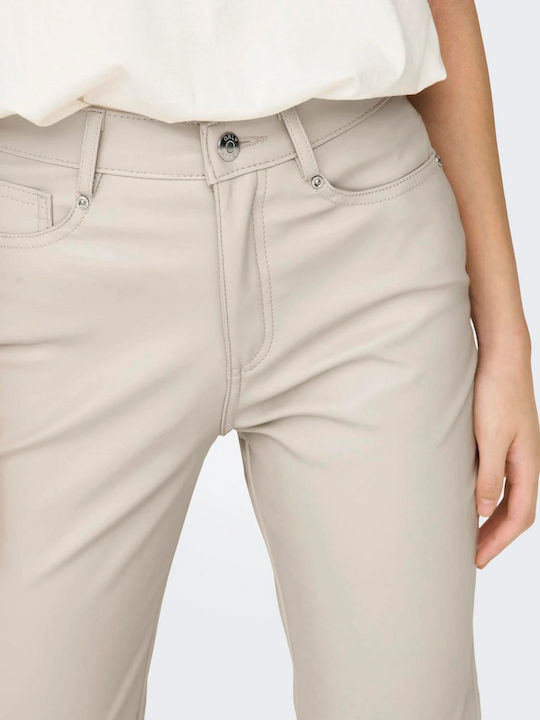 Emily Hw Women's Fabric Trousers Regular Fit Ivory