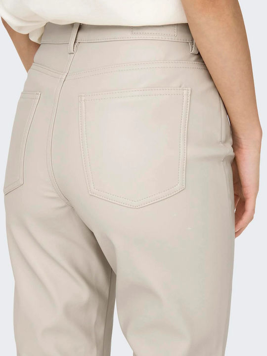 Emily Hw Women's Fabric Trousers Regular Fit Ivory