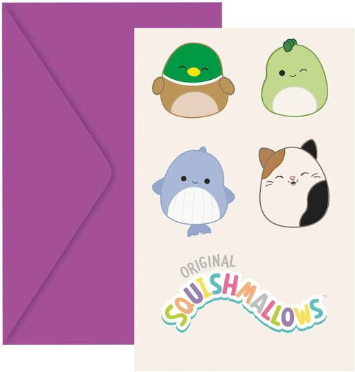 Προσκλήσεις Πάρτυ Squishmallows 6 Τεμ