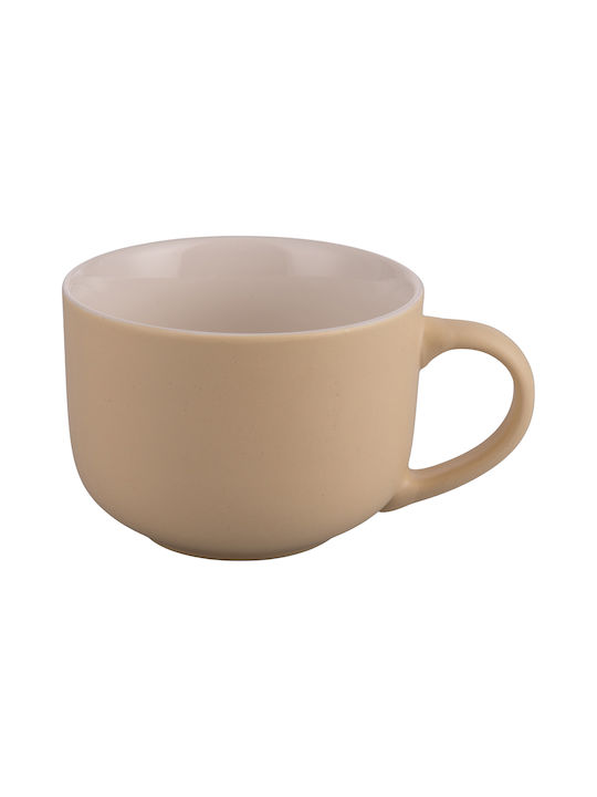 Villa D'Este Mug from Porcelain Brown 500ml 4pcs