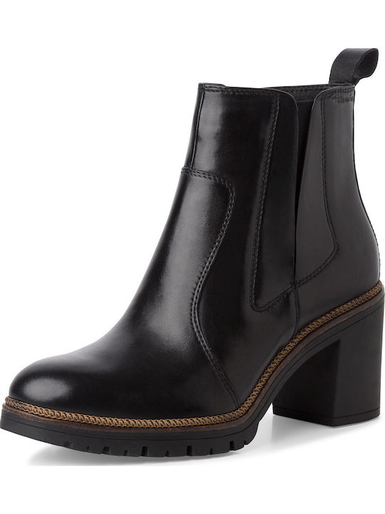 Leder Stiefeletten Damen Schwarz