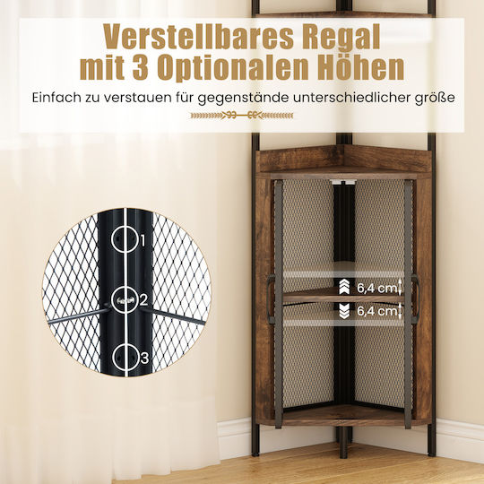 Corner Bookcase Rustic Brown 170x32x32 cm Corner Bookcase Rustic Brown 170x32x32 cm