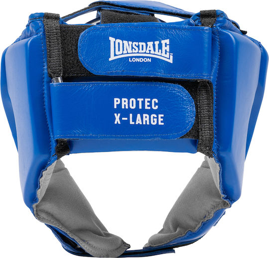 Lonsdale Adult Open Face Boxing Headgear Leather Blue