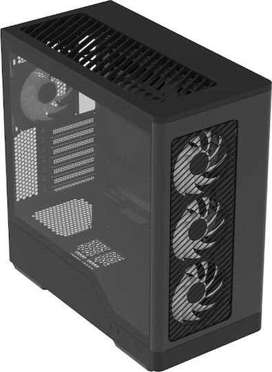 Aerocool D520A Gaming Midi Tower Κουτί Υπολογιστή με Πλαϊνό Παράθυρο Μαύρο
