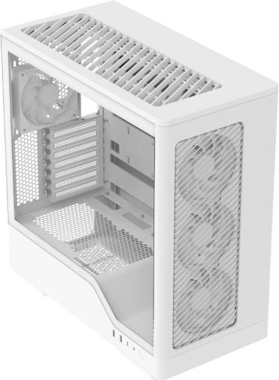 Aerocool D520A Геймърско бюро Midi Tower Компютърна кутия със страничен прозорец Бял