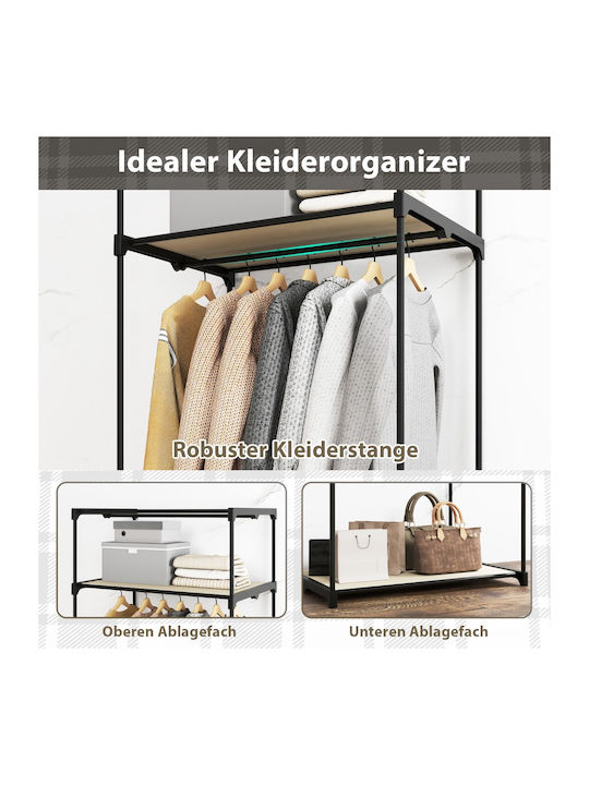 Costway Fabric Wardrobe with Zipper and Shelves in Beige Color 75x50x170cm