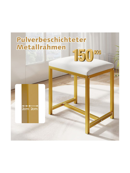 Stool For Living Room Metallic White 42x38x30cm