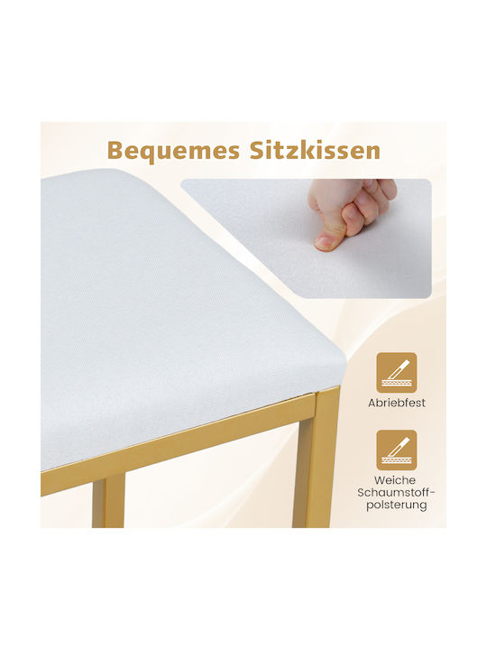 Stool For Living Room Metallic White 42x38x30cm