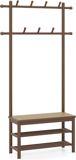 Eingangsmöbel mit Garderobe & Bank Καφέ Χρώμα 71x30x169.5cm