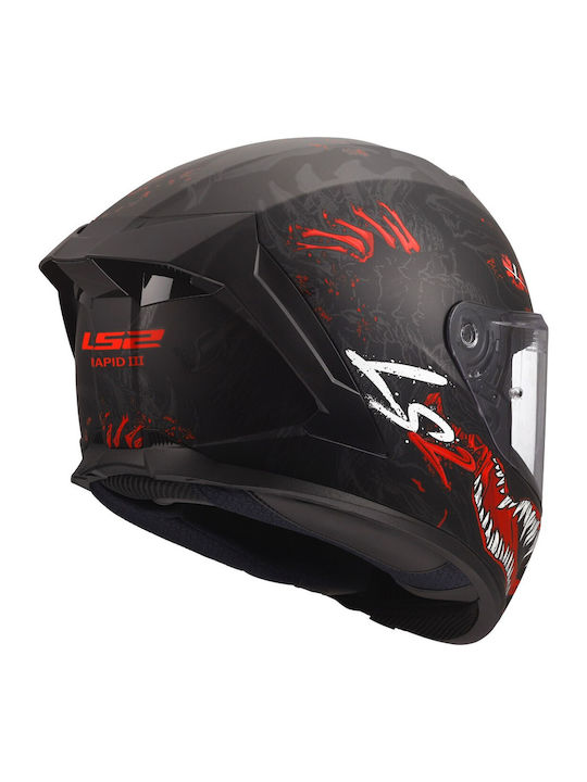LS2 FF820 Rapid III KaiJu II Matt Black/Red/White Κράνος Μηχανής Full Face ECE 22.06 1350gr