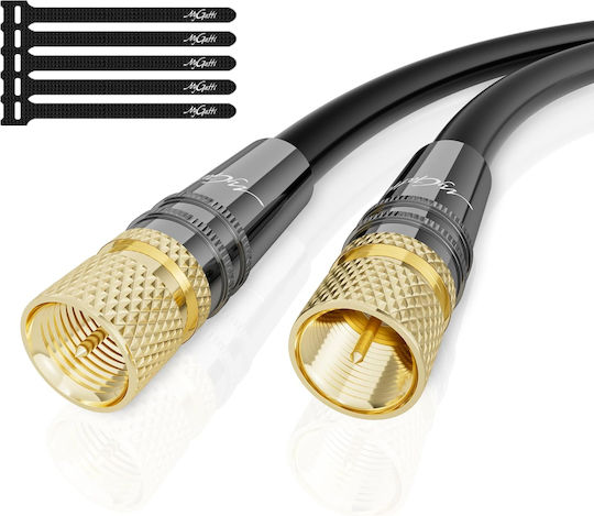 Hd 4k Uhd Coaxial Antenna Cable 2 F Connectors Black 50 M