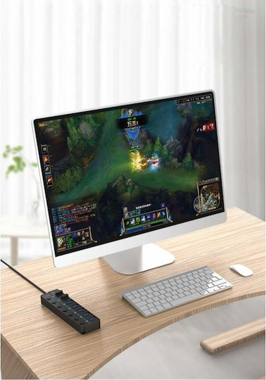 Usb Hub Hb7 3.0 High Speed 7 Port Usb 3.0 On Off Button High-speed Usb 3.0 Connection