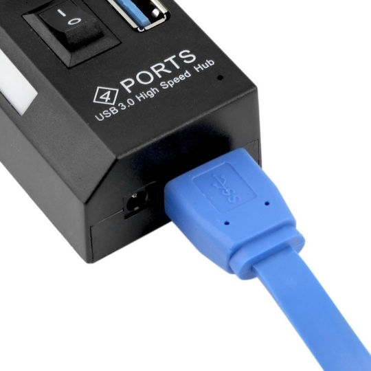 Usb Хъб Hb6 3.0 Висока Скорост 7 Порта Usb 3.0 On Off Бутон Високоскоростна Usb 3.0 Връзка Външен Захранващ Адаптер