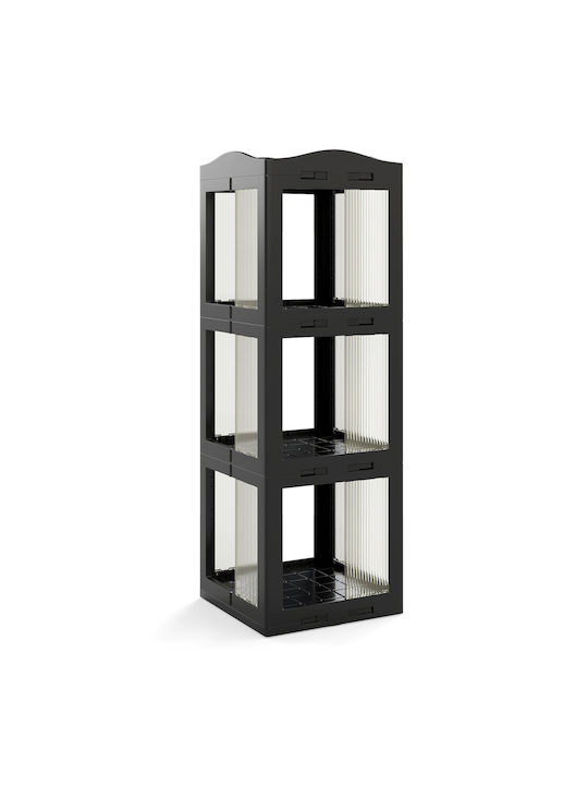Γωνιακή Βιβλιοθήκη Μαύρη 36.5x36x108εκ.
