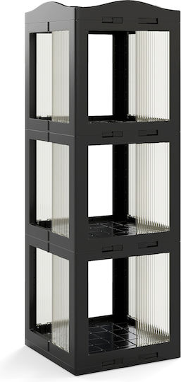 Γωνιακή Βιβλιοθήκη Μαύρη 36.5x36x108εκ.