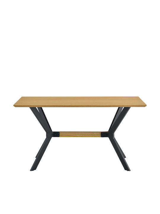 Table Dining Room Wooden with Metal Frame Sonoma/black 120x60x74cm