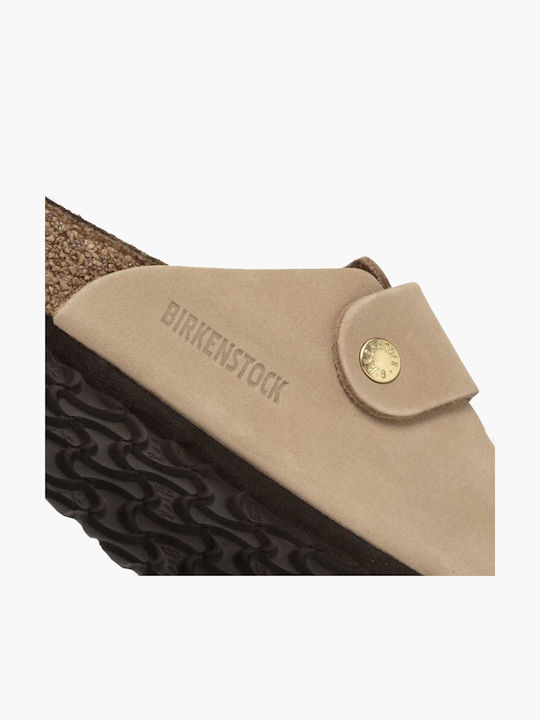 Birkenstock Women's Leather Clogs Beige