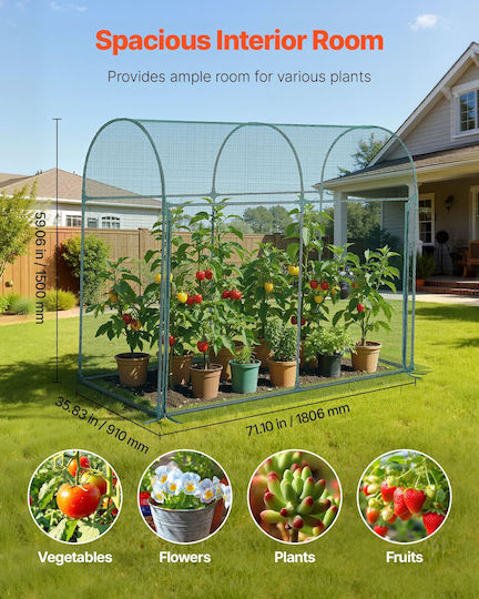 Vevor ZZBHZ1PCS733WG3BH001V0 Κάλυμμα Θερμοκηπίου 1.8x0.91x1.5m