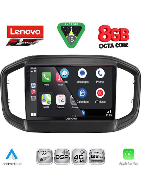 Lenovo Car Audio System for Fiat Strada 2020 (Bluetooth/USB/WiFi/GPS/Apple-Carplay/Android-Auto) with Touch Screen 9"