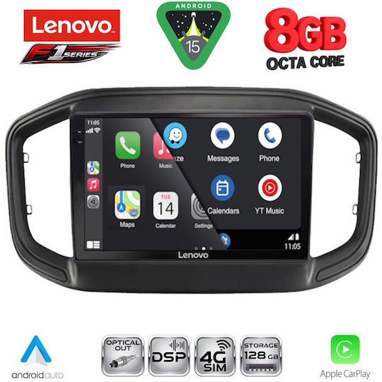 Lenovo Ηχοσύστημα Αυτοκινήτου για Fiat Strada 2020 (Bluetooth/USB/WiFi/GPS/Apple-Carplay/Android-Auto) με Οθόνη Αφής 9"