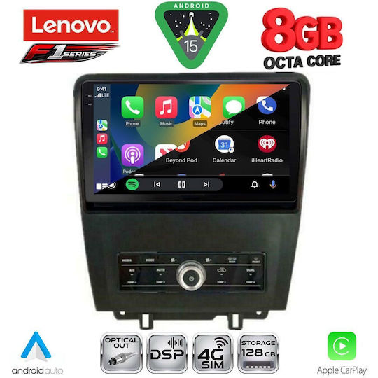 Lenovo Ηχοσύστημα Αυτοκινήτου για Ford Mustang 2010-2015 (Bluetooth/USB/WiFi/GPS/Apple-Carplay/Android-Auto) με Οθόνη Αφής 9"