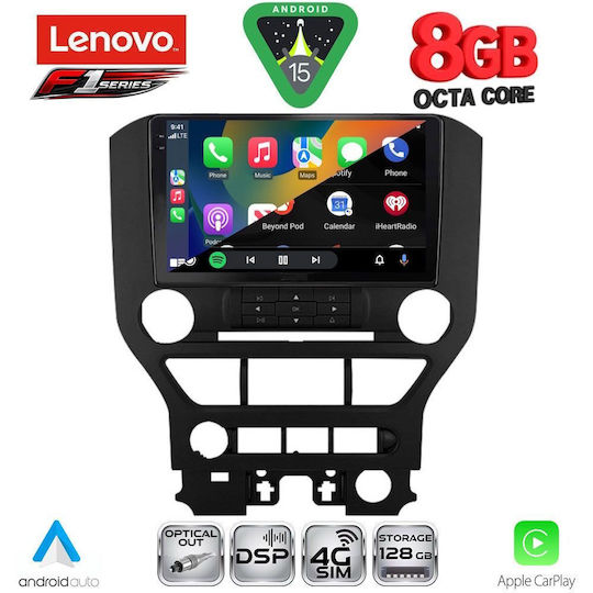 Lenovo Ηχοσύστημα Αυτοκινήτου για Ford Mustang 2015-2020 (Bluetooth/USB/WiFi/GPS/Apple-Carplay/Android-Auto) με Οθόνη Αφής 9"