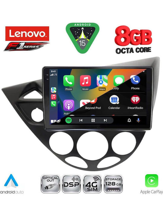 Lenovo Car Audio System for Ford Focus 1998-2004 (Bluetooth/USB/WiFi/GPS/Apple-Carplay/Android-Auto) with Touch Screen 9"