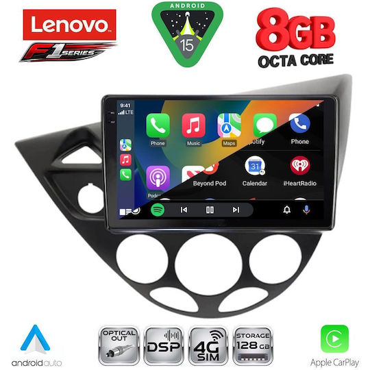 Lenovo Ηχοσύστημα Αυτοκινήτου για Ford Focus 1998-2004 (Bluetooth/USB/WiFi/GPS/Apple-Carplay/Android-Auto) με Οθόνη Αφής 9"