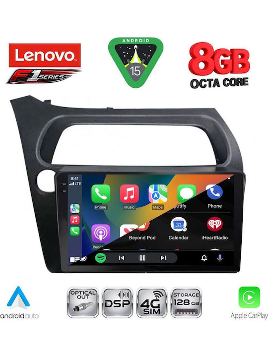 Lenovo Car Audio System for Honda Civic 2006-2012 (Bluetooth/USB/WiFi/GPS/Apple-Carplay/Android-Auto) with Touch Screen 9"