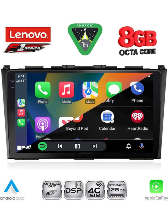 Lenovo Car Audio System for Honda CR-V 2006-2012 (Bluetooth/USB/WiFi/GPS/Apple-Carplay/Android-Auto) with Touch Screen 9"