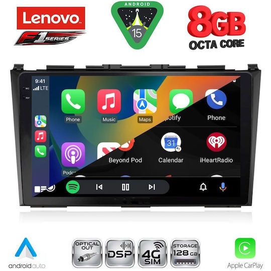 Lenovo Car Audio System for Honda CR-V 2006-2012 (Bluetooth/USB/WiFi/GPS/Apple-Carplay/Android-Auto) with Touch Screen 9"