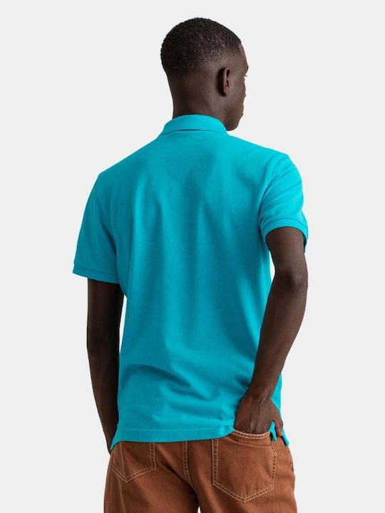 Polo Kurzarmbluse Hellblau