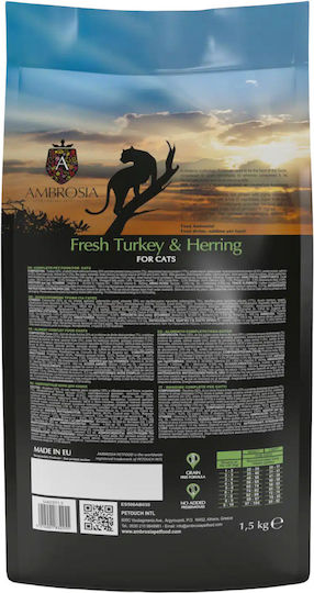 Ambrosia Fresh Turkey & Herring Sterilised Cats Trockenfutter Diät, ohne Getreide für erwachsene sterilisierte Katzen mit Türkei 5kg