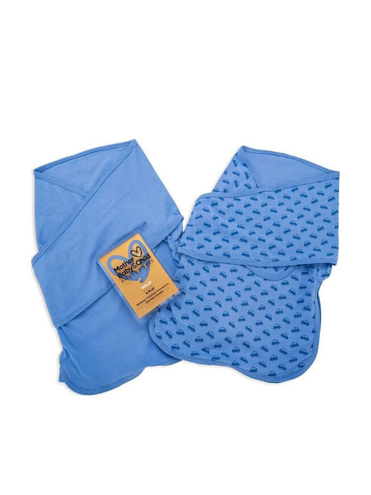 Babybliss Sleeping Bag Swaddle Blanket Blisssnug Blue Cars Blue Set of 2 Pieces
