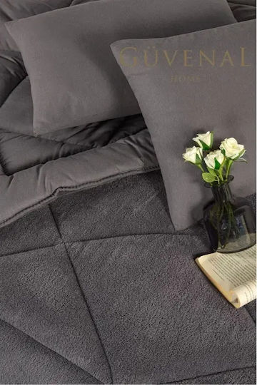 Luxury Single Double Sided Duvet with Pillowcase Dark Gray 100x200cm