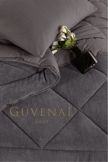 Luxury Single Double Sided Duvet with Pillowcase Dark Gray 100x200cm