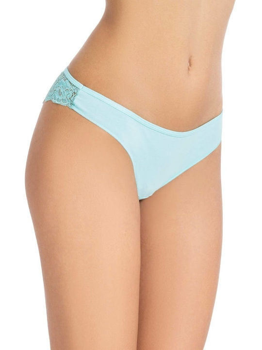 Βαμβακερά Damen Brasilien 2Pack mit Spitze Turquoise/Nude
