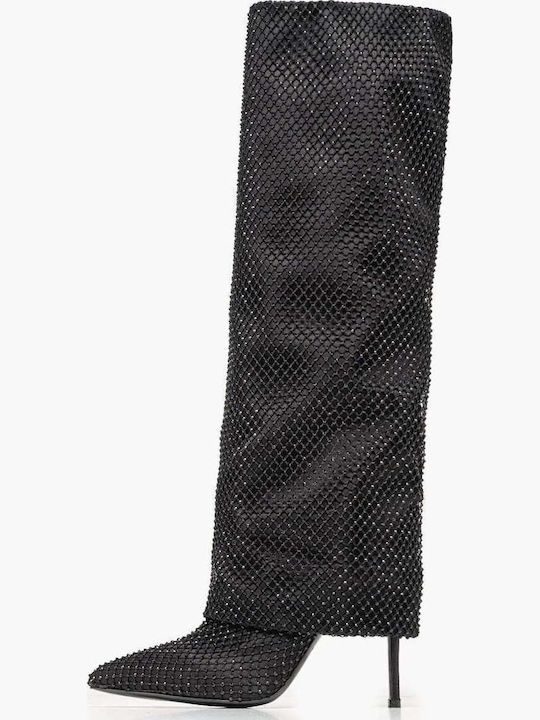 Leder Damenstiefel Schwarz
