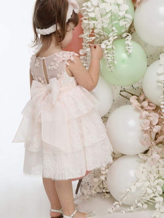 Mi Chiamo Pink Baptism Dress made of Lace