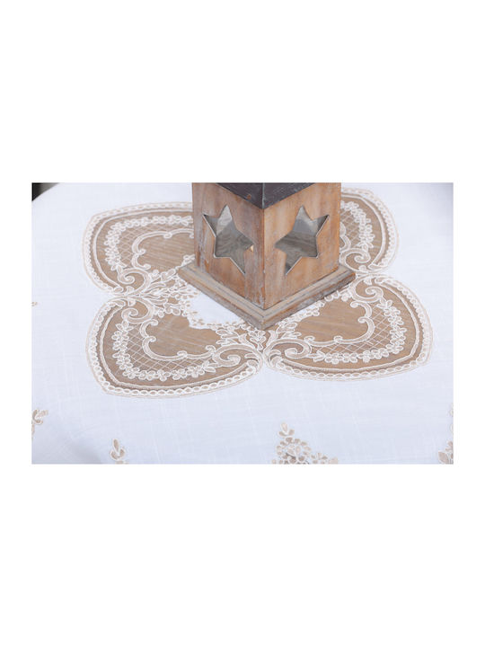 Liolios Home Checkered with Embroidery Set 5pcs Pls-7b027 Lt Coffee