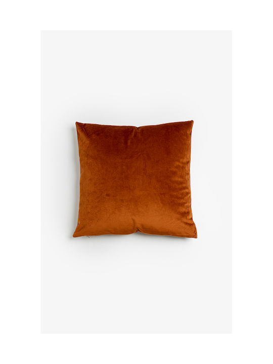 InTheBox Μαξιλάρι Καναπέ Ventalia από Βελούδο Terracotta Gold 45x45εκ.