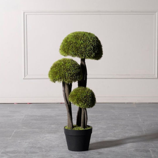 Supergreens Uv Künstlicher Bonsai Baum Moss mushroom Dreifach Grüne 70 cm
