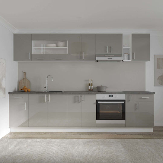 Corp Dulap de podea cu Blat de Lucru Glossy Grey/white 40x50x80buc
