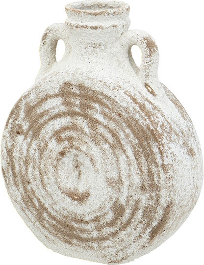 Artekko Ceramic Vase Antique White Φ18.5xH23cm